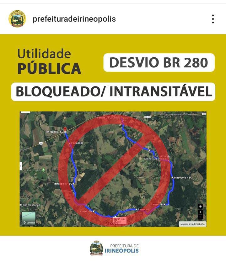 Tráfego de veículos no trecho interditado da BR-280 não tem prazo para ser  liberado