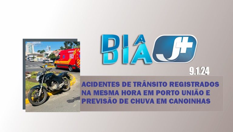 Acidentes de trânsito registrados na mesma hora em Porto União e previsão de chuva em Canoinhas