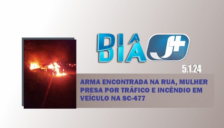 Arma encontrada na rua, mulher presa por tráfico e incêndio em veículo na SC-477