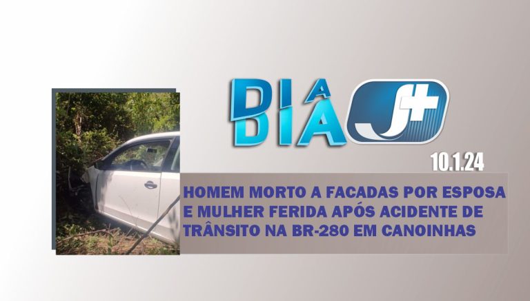Homem morto a facadas por esposa e mulher ferida após acidente de trânsito na BR-280 em Canoinhas