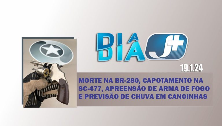 Morte na BR-280, capotamento na SC-477, apreensão de arma de fogo e previsão de chuva em Canoinhas