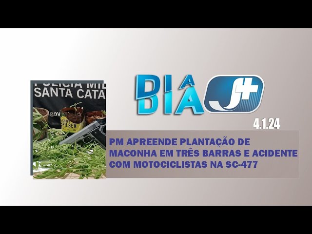 PM apreende plantação de maconha em Três Barras e acidente com motociclistas na SC-477