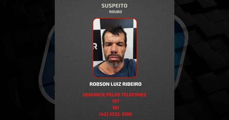 Polícia Civil divulga fotos de foragido por roubo em São Mateus do Sul